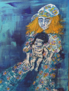 La femme et l’enfant (2023), Acrylique sur toile texturée –50x40cm_200€